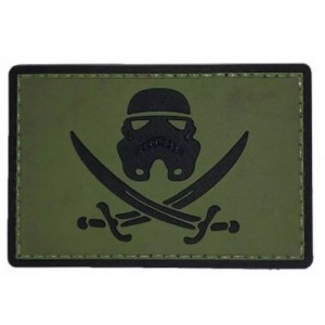 Нашивка PVC/ПВХ с велкро Штурмовик. Пиратский флаг Олива ZL00607